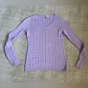 Fairway & Greene purple cableknit sweater